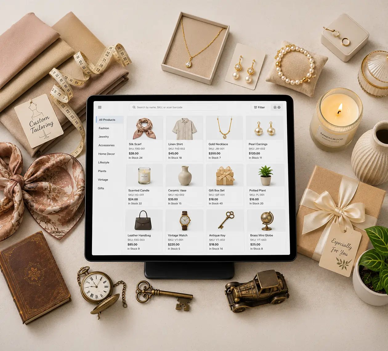 Boutique POS system for fashion, jewelry, gifts, and specialty retail