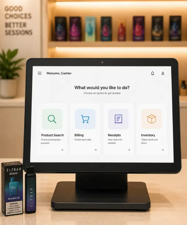 Smoke shop POS operations dashboard