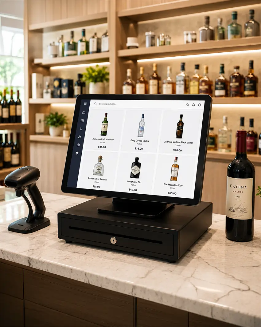 Liquor product catalog screen