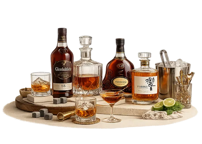Premium liquor bottle collection