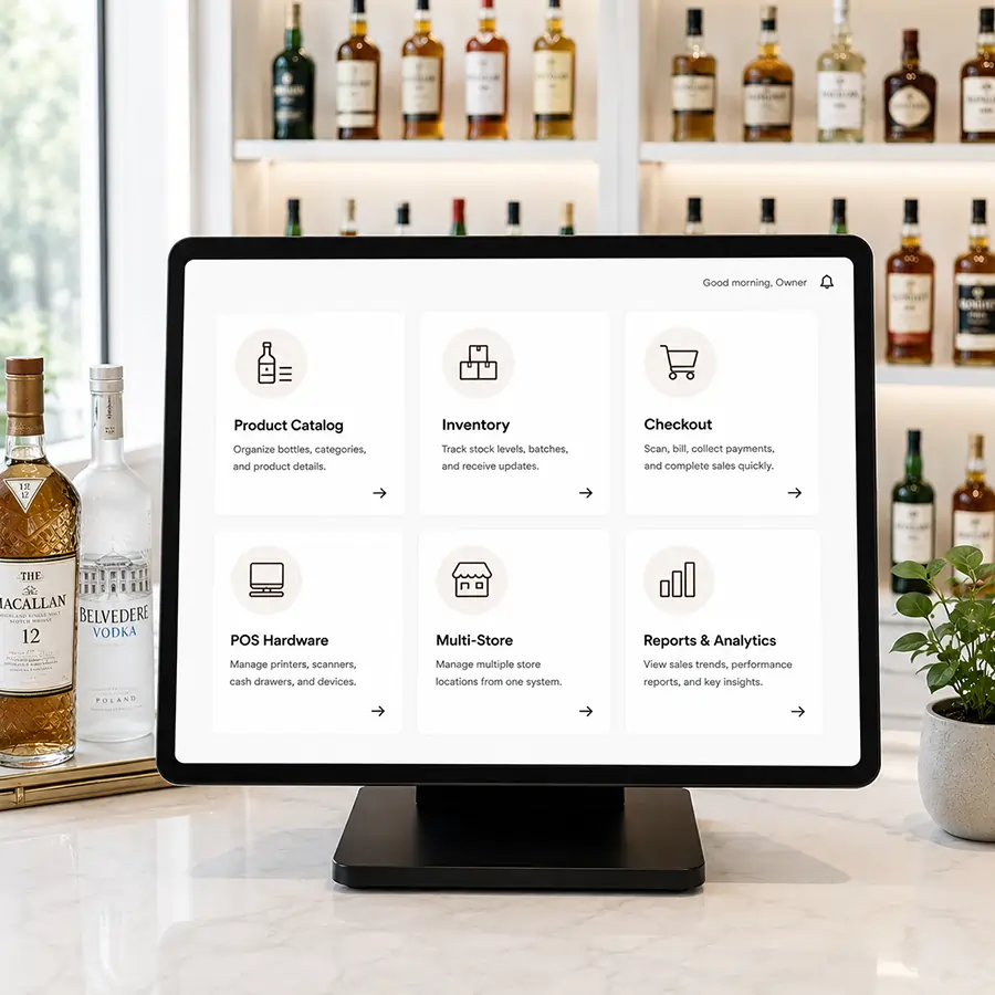 Liquor store management dashboard