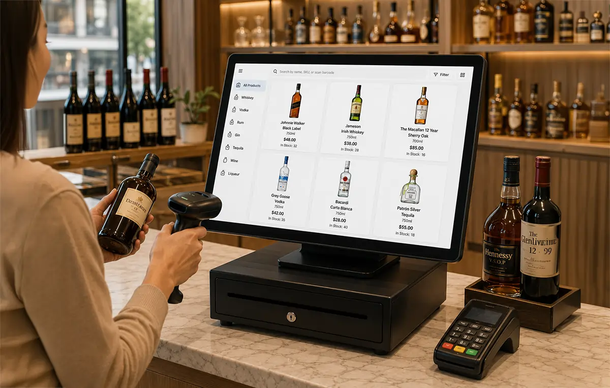 Liquor Shop POS Checkout Interface