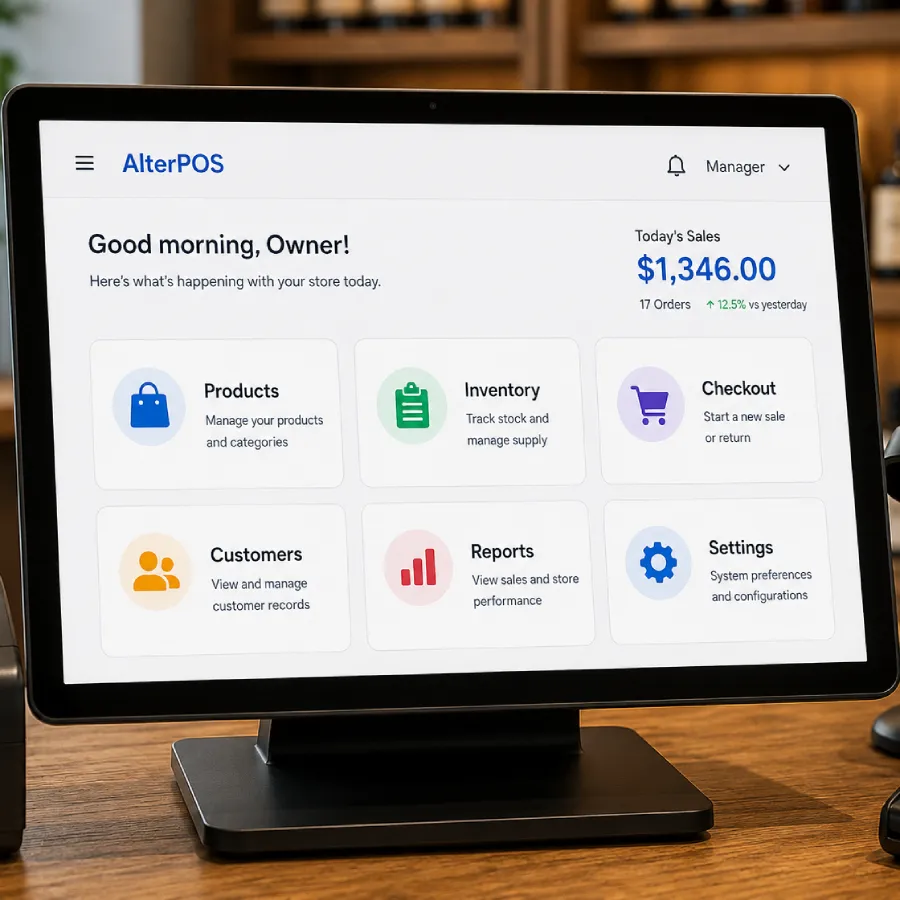 POS dashboard interface