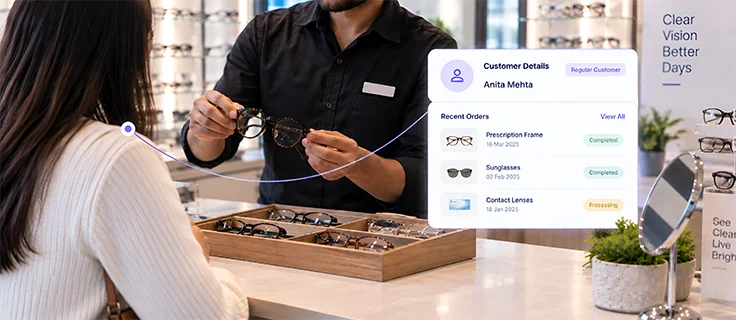 Optical shop customer management